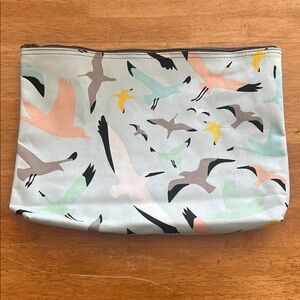 Bird Print Zipper Pouch